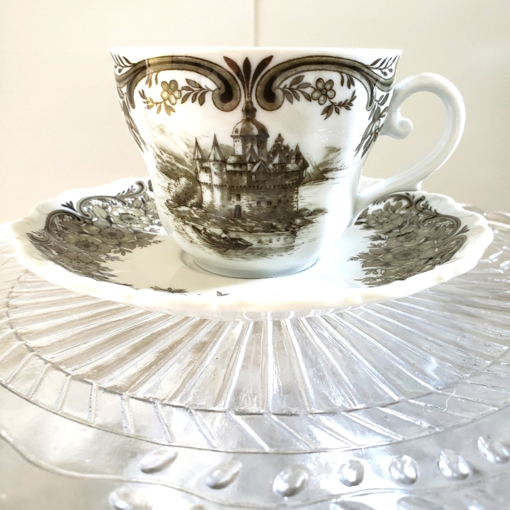 Chateau or castle cup and saucer.